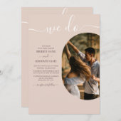 Dusty Pink Wir machen Minimalistische Hochzeit mit Einladung (Vorne/Hinten)