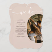 Dusty Pink Wir machen Minimalistische Hochzeit mit Einladung (Vorne/Hinten)