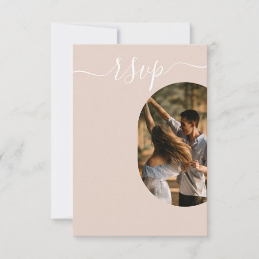 Dusty Pink Wir machen Minimalistische Hochzeit mit RSVP Karte (Vorderseite)