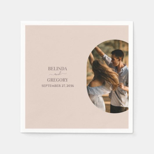 Dusty Pink Wir machen Minimalistische Hochzeit mit Serviette (Vorderseite)