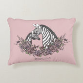 Dusty Pink Zebra Hand-Drawn Accent Dekokissen (Vorderseite)