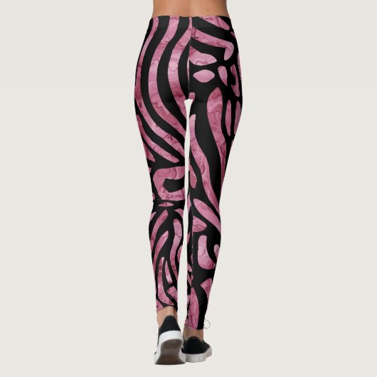 Dusty Pink Zebra Straprs Leggings (Rückseite)