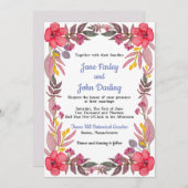 Dusty Pinks Hochzeitseinladung Einladung (Vorne/Hinten)