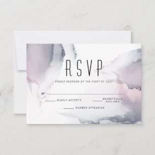 Dusty Plum Blush Pewter Fluid Alkohol Tinte RSVP Karte