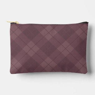 Dusty Plum Burgundy Kariert Pattern Zubehörtasche