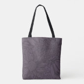 Dusty Plum Chrysanthemums Line Drawing with Name Tasche (Rückseite)