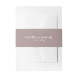 Dusty Plum Classic Personalisiert Wedding Einladungsbanderole