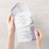 Dusty Plum Lila Abstrakt All In One Einladung (Abreißen)