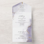 Dusty Plum Lila Abstrakt All In One Einladung (Innen Boden)