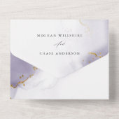 Dusty Plum Lila Abstrakt All In One Einladung (Rückseite)