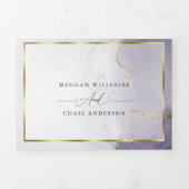 Dusty Plum Lila Dreifach Gefaltete Einladung (Cover)