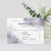 Dusty Plum Lila Silver Minimalistisch UAWG RSVP Karte (Stehend Vorderseite)