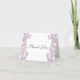 Dusty Plum Lila Wedding Botanical Dankeskarte