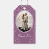 Dusty Plum Lila Wedding Botanical Geschenkanhänger (Vorderseite)