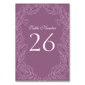 Dusty Plum Lila Wedding Botanical Tischnummer (Vorderseite)