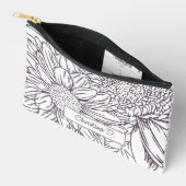 Dusty Plum on White Chrysanthemums with Name Zubehörtasche (Offen)