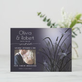 Dusty Plum Save the Date Moonlight Dragonfly Einladung (Stehend Vorderseite)