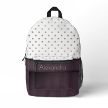 Dusty Plum und Tawny Polka Dot Design mit Namen