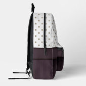 Dusty Plum und Tawny Polka Dot Design mit Namen Bedruckter Rucksack (Links)