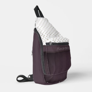 Dusty Plum und Tawny Polka Dot Design mit Namen Crossbody Bag