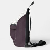 Dusty Plum und Tawny Polka Dot Design mit Namen Crossbody Bag (Rechts)