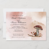 Dusty Plum Wedding Full Moon Dragonfly Pond Invita Einladung (Vorderseite)