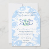 Dusty Powder Blue & Green Wedding Einladung (Vorderseite)