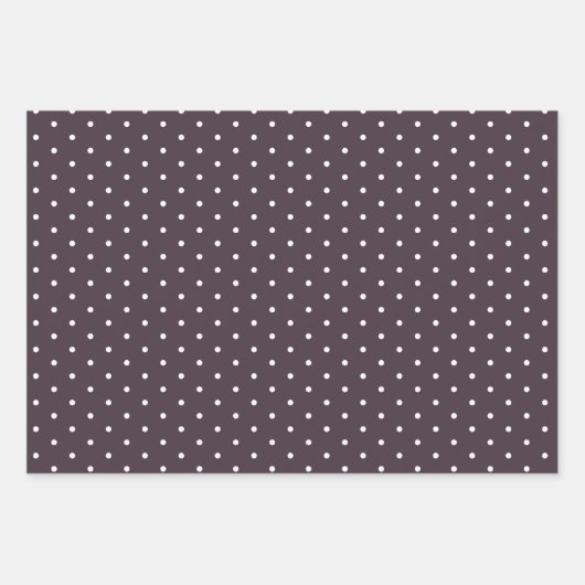 Dusty Pum Polka Dot breit gestreift und fest Geschenkpapier Set (Vorderseite 2)