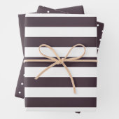 Dusty Pum Polka Dot breit gestreift und fest Geschenkpapier Set (Beispiel)