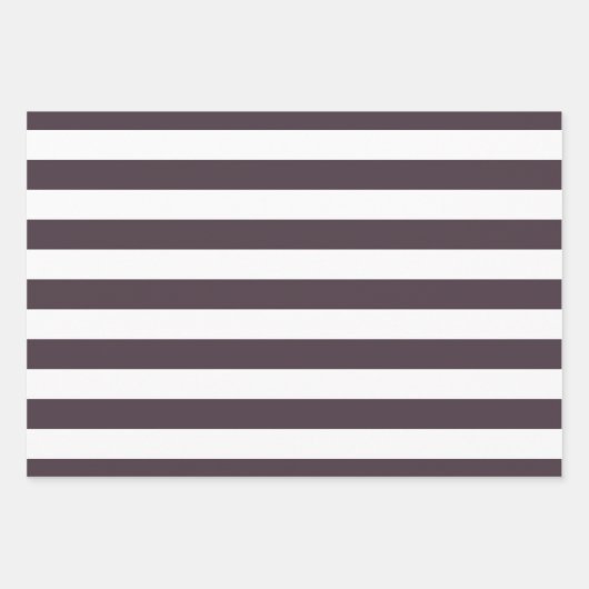 Dusty Pum Polka Dot breit gestreift und fest Geschenkpapier Set (Vorderseite)