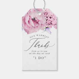 Dusty Purple and Pink Flowers Elegant Thank You Geschenkanhänger