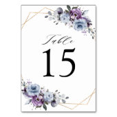 Dusty Purple Blooms Geometric Wedding  Tischnummer (Vorderseite)