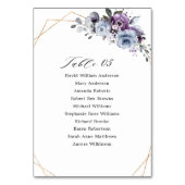 Dusty Purple Blooms Geometric Wedding  Tischnummer (Rückseite)