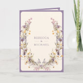 Dusty Purple Boho Wildflower QR Code Wedding Einladung (Vorderseite)