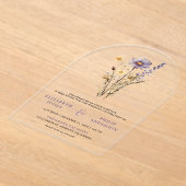 Dusty Purple Boho Wildflower Wedding Acryleinladungen (Ablage )
