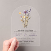Dusty Purple Boho Wildflower Wedding Acryleinladungen (Insitu (Handheld))
