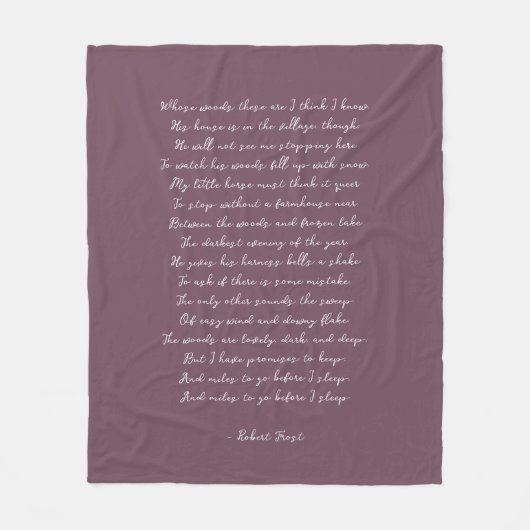 Dusty Purple Custom Poem Song Lyric Quote Fleecedecke (Vorderseite)