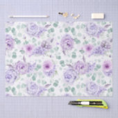 Dusty Purple Flowers Botanisches Muster Seidenpapier (Handwerk)