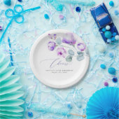 Dusty Purple Flowers Elegante Romantik Pappteller (Party)