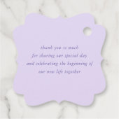 Dusty Purple Flowers Elegante Wedding Vielen Dank Geschenkanhänger (Rückseite)