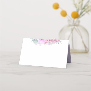 Dusty Purple Flowers Eleganter Romantischer Weddin Platzkarte
