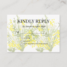 Dusty Purple Silver Gray Floral Rustic RSVP Card Begleitkarte