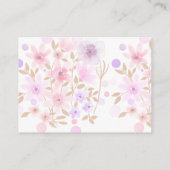 Dusty Purple Silver Gray Floral Rustic RSVP Card Begleitkarte (Rückseite)