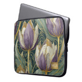Dusty Purple Tulip Dream - Botanical Monogram Laptopschutzhülle (Vorderseite Links)