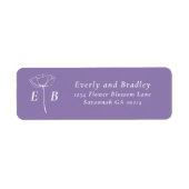 Dusty Purple White Monogram Floral Accent Address (Vorne)