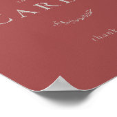 Dusty Red Blätter and Berries Card and Gift Sign Poster (Ecke)