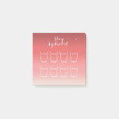 Dusty Red Pink Gradient Water Drink Tracker Post-it Klebezettel (Vorderseite)