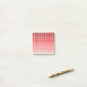 Dusty Red Pink Gradient White Graph Zeilen Post-it Klebezettel (Auf Schreibtisch)