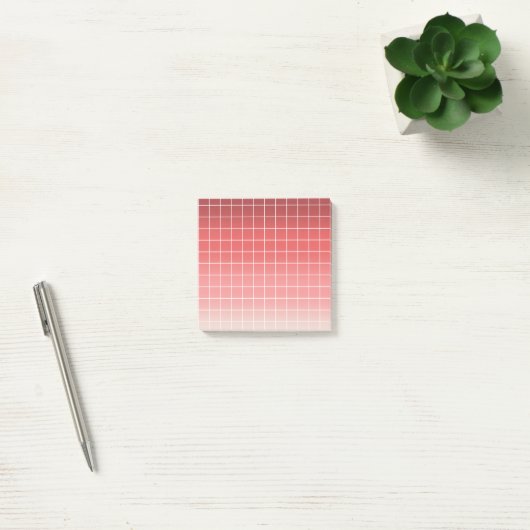 Dusty Red Pink Gradient White Graph Zeilen Post-it Klebezettel (Büro)