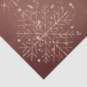 Dusty Red Snowflakes Weihnachtspapier Seidenpapier (Detail)